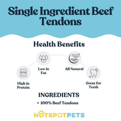 Hotspot Pets Beef Tendon Chews USA-made label signals quality.