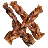 Hotspot Pets braided bully sticks 6-inch 20-pack showcase a long-lasting chew for dogs