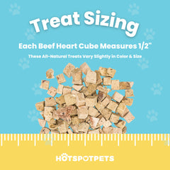 Hotspot Pets single-ingredient beef heart treat, low fat and calorie-conscious
