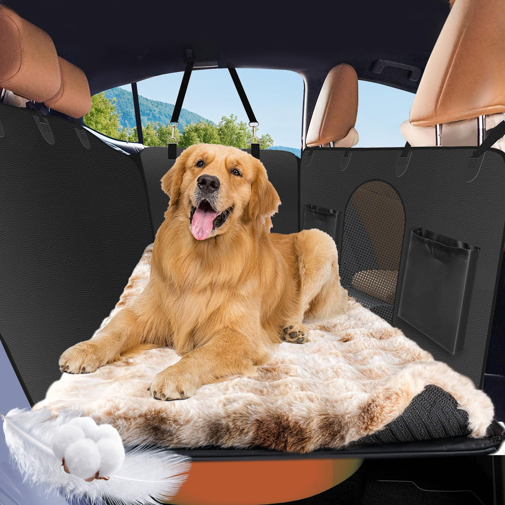 HOTYPXQ dog bed front view for car backseat travel comfort.
