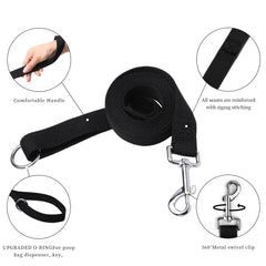 HOUGAK nylon leash with comfortable handle and O-ring for bags