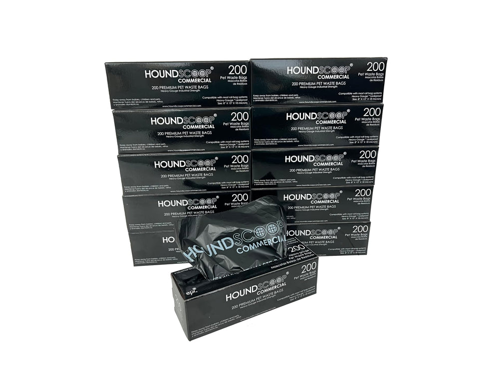 HOUNDSCOOP case of 2000 pet waste bags ready for bulk dispenser use