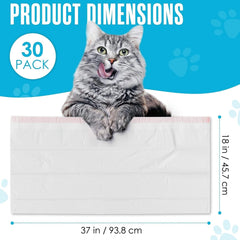 Houseables litter box liner measures 37 by 18 inches for most boxes.
