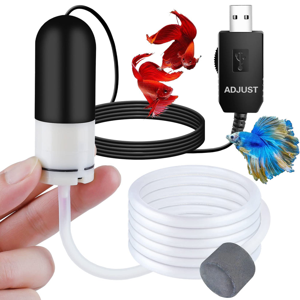 HouseUp mini aquarium air pump closeup, compact design for quiet operation.