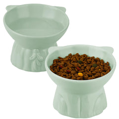 Hovico elevated bowls green setup enhances easy feeding posture