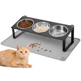 HOVNKUT elevated cat bowls on a stand support comfy feeding posture.