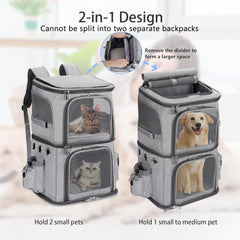 HOVONO pet carrier grey side pocket for water bottles and toys