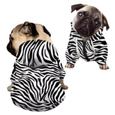 Howilath zebra stripes dog hoodie front view for daily stylish comfort