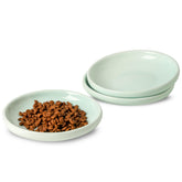 Howise 3-pcs cat bowls with wide shallow design for whisker-friendly meals.