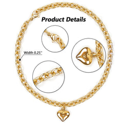 HOWWFALY gold-plated stainless steel necklace highlights rust resistance and shine.