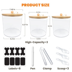 HOYTAMDAR medium 6x5-inch dog food container with clear body for quick remaining-food checks.