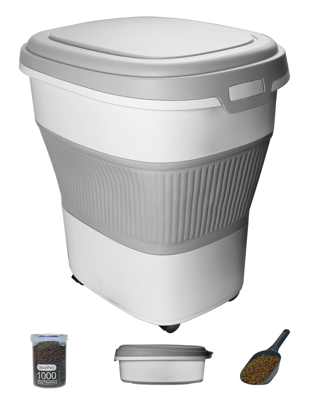 HOYTAMDAR collapsible dog food container with lid for airtight storage