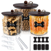 HOYTAMDAR airtight dog food container with wood lids keeps kibble fresh and organized.