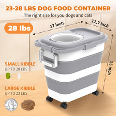 HOYTAMDAR dog food container collapsible design saves space in small kitchens.