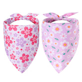 Hoyuwak daisy bandana pink-purple flowers close-up highlighting soft fabric and vibrant print.