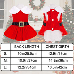 hoyuwak dog christmas dress santa red velvet collar detail emphasizes plush warmth.