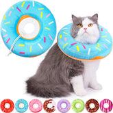 Hpetppy cat cone soft donut collar on a cat for comfortable recovery aid