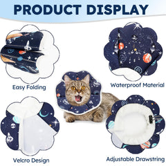Hpetppy cat cone waterproof fabric close-up, easy-clean comfort after meals