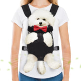 Hpetppy pet carrier backpack front view showing hands-free transport for small pets.