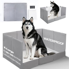 HQ4US 4LEGS dog litter box unfolded for quick indoor use with no assembly