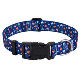 HQYDDMI dog collar Love Blue XS closeup pattern for comfortable daily wear