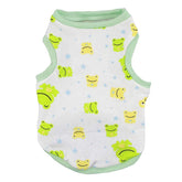 HRTTSY small dog shirt green frog front view for daily cute wear.