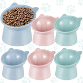 Hsei raised cat bowls blue-grey tilt reduces neck strain during meals