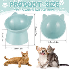 Hsei pink raised bowls tilt for whisker-friendly dining sessions