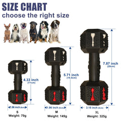 Hswaye dog chew toy dumbbell side view highlights tough construction for aggressive chewers.