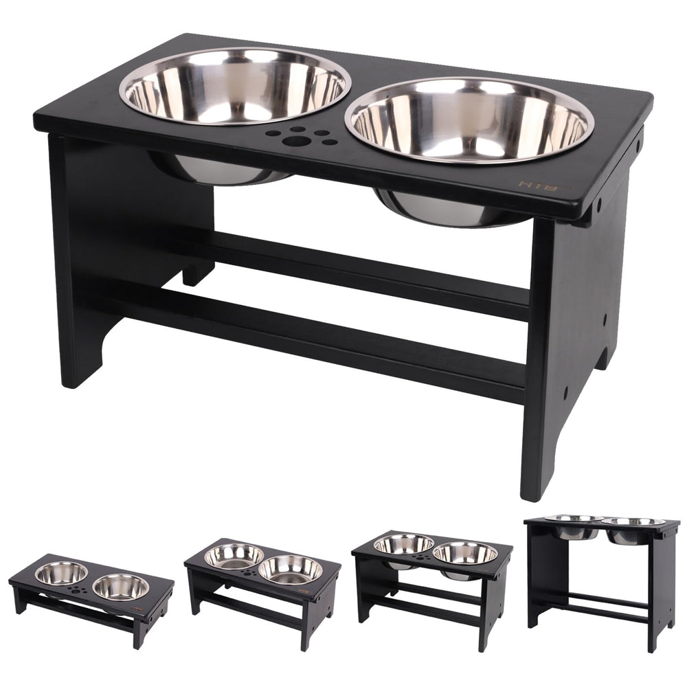 HTB elevated dog bowls stand promotes comfortable feeding posture