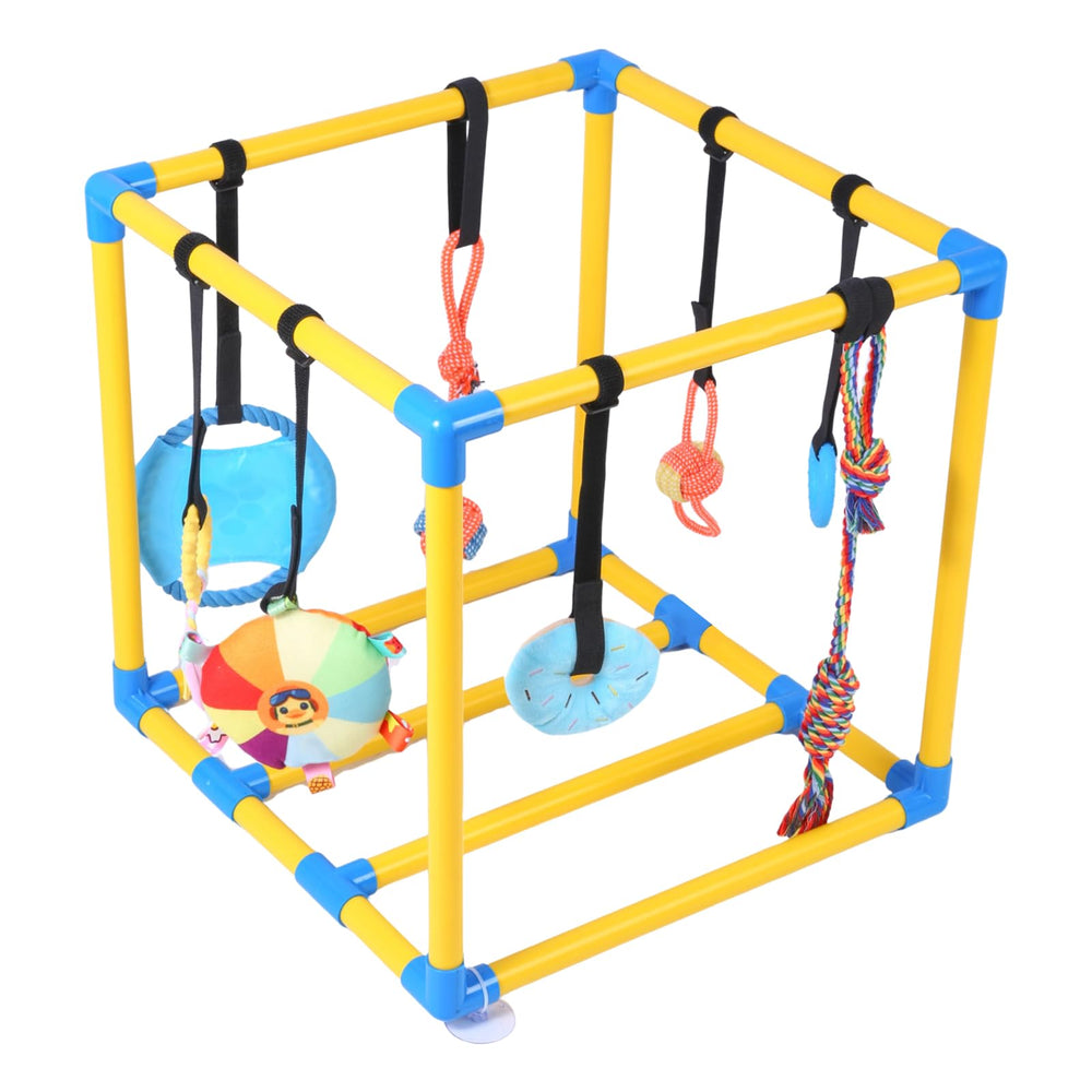 Huagerl Puppy Play Gym fully assembled for indoor enrichment
