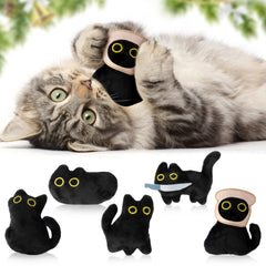 HubirdSall 5Pcs cute black cat catnip crinkle paper toy set encourages indoor play and exploration.