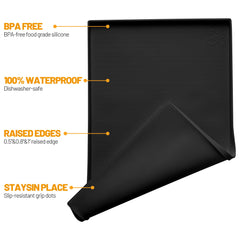 Hubulk dog feeding mat showing raised edge to prevent spills.
