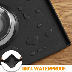 Hubulk dog feeding mat non-slip surface keeps bowls in place