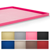 Hubulk dog feeding mat pink 19x12 keeps spills contained and floors clean.