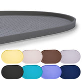 Hubulk pet feeding mat gray 19x12 provides a non-slip surface to stabilize bowls