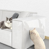 HUDLL cat-scratch-protector-pack on sofa edge provides daily claw protection