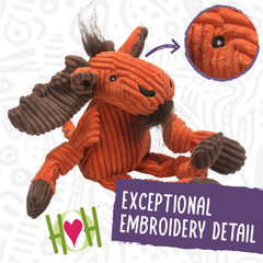 HuggleHounds Knottie Rainbow Trout toy with two squeakers for engaging play.