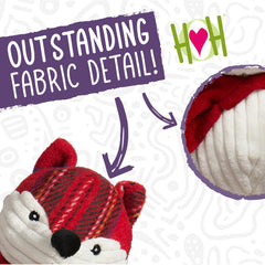 HuggleHounds Knottie Tartan Tidings Fox large tug action showcases interactive play
