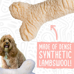 HuggleHounds plush bone toy is machine washable and fast-drying for easy cleanup