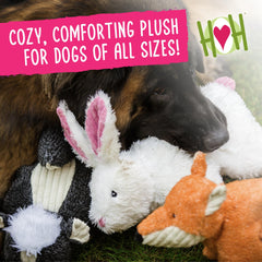 HuggleHounds Squooshie Fox squeaker engages dogs for lively interactive playtime.