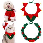 Huhumy Christmas collars pack—two adjustable pet collars for festive holiday photos.