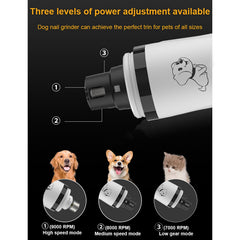 Huiteng XR grinder showing triple-speed control for different nails