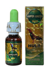 HULX Super Green 10 CC rooster booster pouring view for quick dosing on a sick rooster.