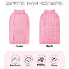 HUMLANJ large dog sweater turtleneck close-up highlights snug neck warmth