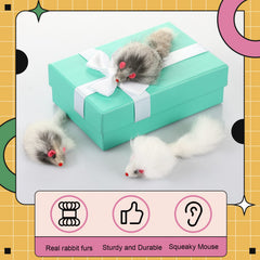 Hungdao cat toy close-up reveals plush rabbit fur texture for tactile engagement
