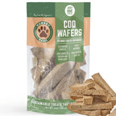 Hungry Paws Cod Fish Wafer packaging shows single-ingredient dog treats for healthy snacking.