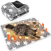 HunnmingRe self-warming cat bed 16x20 star pattern delivers cozy warmth without electricity