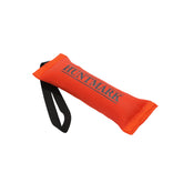 HUNTMARK Firehose Puppy Dummy orange-angled view for durable fetch training in field scenarios