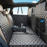 HUOHUOCN high-barrier dog car seat cover front view protects against paw dirt and escapes.